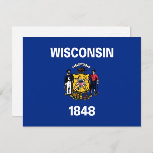 De vlag van Wisconsin Briefkaart (Voorkant / Achterkant)