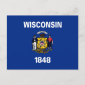 De vlag van Wisconsin Briefkaart (Voorkant)
