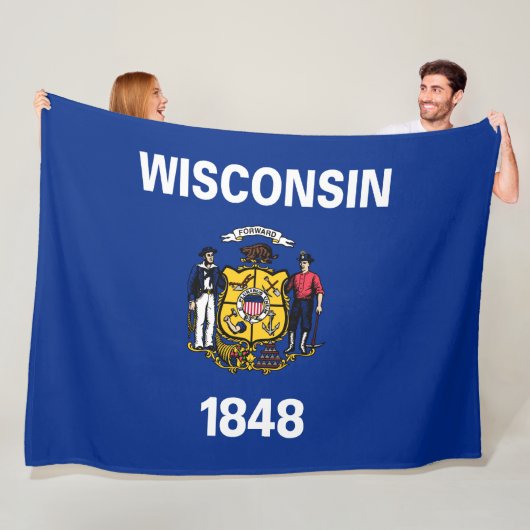 De vlag van Wisconsin Fleece Deken (In situ)