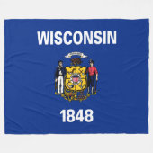 De vlag van Wisconsin Fleece Deken (Voorkant (Horizontaal))