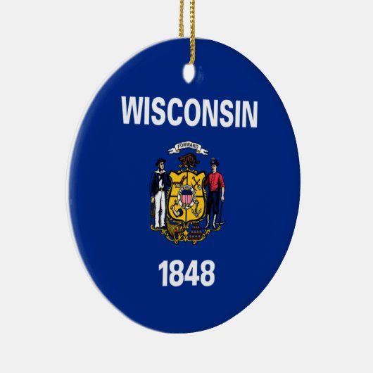 De vlag van Wisconsin Keramisch Ornament (Rechts)