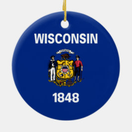 De vlag van Wisconsin Keramisch Ornament