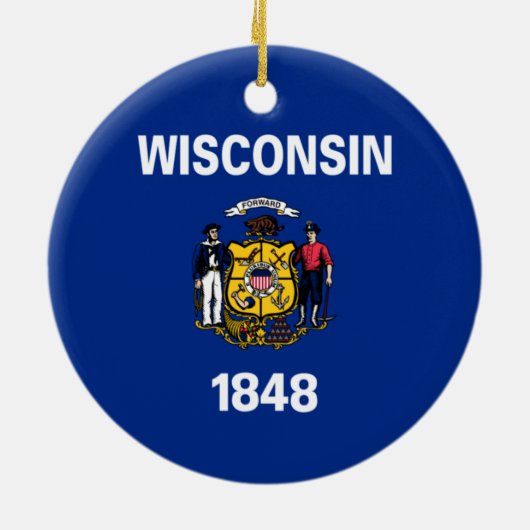 De vlag van Wisconsin Keramisch Ornament (Achterkant)
