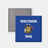 De vlag van Wisconsin Magneet (Voorkant / Achterkant)
