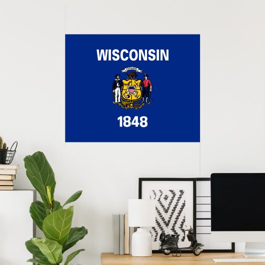 De vlag van Wisconsin Poster (Thuiskantoor)