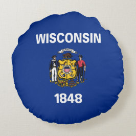 De vlag van Wisconsin Rond Kussen