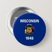 De vlag van Wisconsin Ronde Button 7,6 Cm (Voorkant /achterkant)