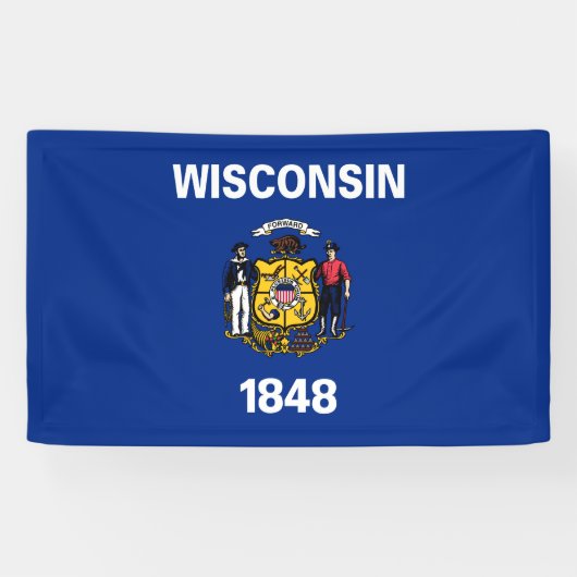 De vlag van Wisconsin Spandoek (Horizontaal)