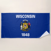 De vlag van Wisconsin Strandlaken (Voorkant)