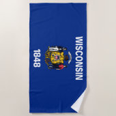 De vlag van Wisconsin Strandlaken (Voorkant)