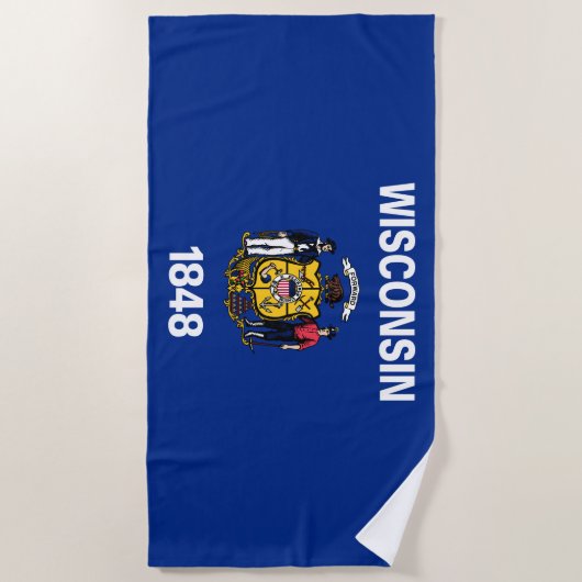 De vlag van Wisconsin Strandlaken (Voorkant)