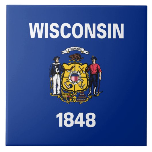De vlag van Wisconsin Tegeltje (Voorkant)