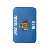 De vlag van Wisconsin, Verenigde Staten van Amerik Badmat (Voorkant Verticaal)