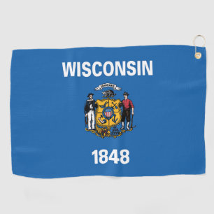De vlag van Wisconsin, Verenigde Staten van Amerik Golfhanddoek