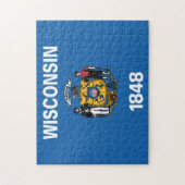 De vlag van Wisconsin, Verenigde Staten van Amerik Legpuzzel (Verticaal)