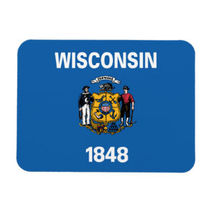 De vlag van Wisconsin, Verenigde Staten van Amerik Magneet