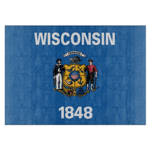 De vlag van Wisconsin, Verenigde Staten van Amerik Snijplank (Voorkant)