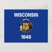 De vlag van Wisconsin (Wisconsin) Briefkaart (Voorkant)