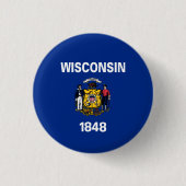 De vlag van Wisconsin (Wisconsin) Ronde Button 3,2 Cm (Voorkant)