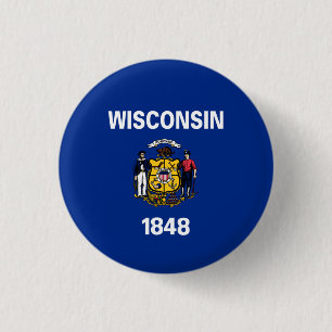 De vlag van Wisconsin (Wisconsin) Ronde Button 3,2 Cm