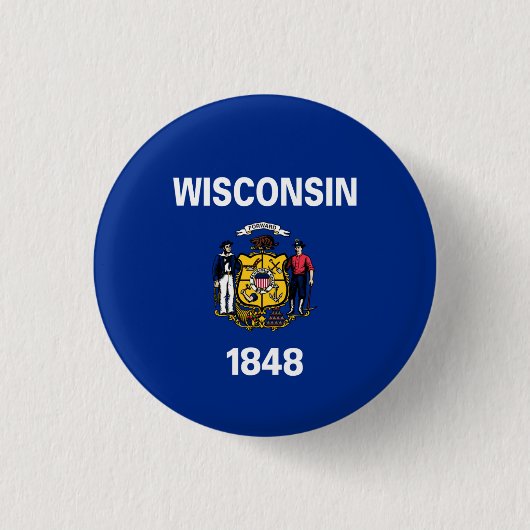 De vlag van Wisconsin (Wisconsin) Ronde Button 3,2 Cm (Voorkant)