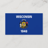 De vlag van Wisconsin (Wisconsin) Visitekaartje (Voorkant)