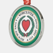 De vlag van Worcester (Massachusetts) keramische O Metalen Ornament (Links)