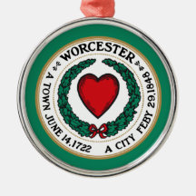 De vlag van Worcester (Massachusetts) keramische O