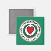 De vlag van Worcester (Massachusetts) Magneet (Voorkant / Achterkant)