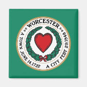 De vlag van Worcester (Massachusetts) Magneet (Voorkant)