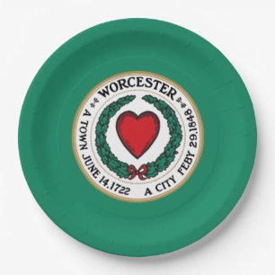 De vlag van Worcester (Massachusetts) Papieren Bordje