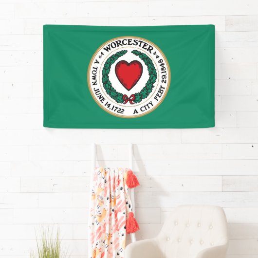 De vlag van Worcester (Massachusetts) Spandoek (Insitu)