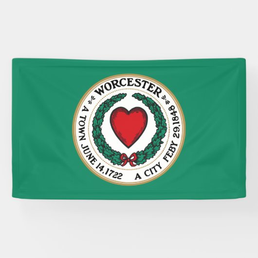 De vlag van Worcester (Massachusetts) Spandoek (Horizontaal)