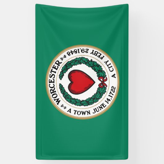 De vlag van Worcester (Massachusetts) Spandoek (Verticaal)