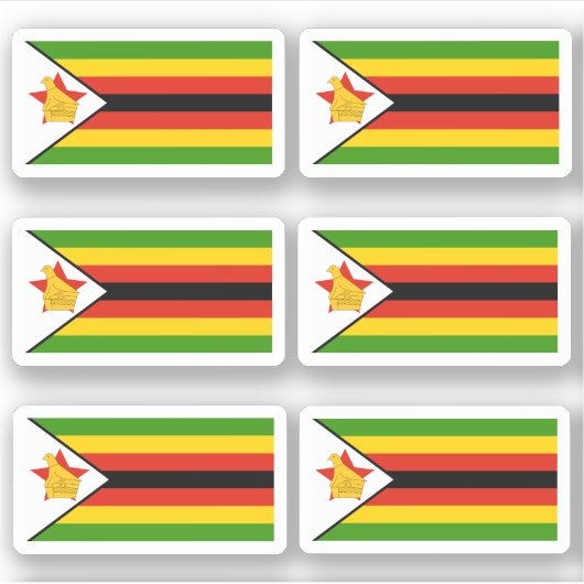 De vlag van Zimbabwe - een collectie Sticker (Voorkant)