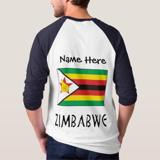 De vlag van Zimbabwe en Zimbabwe met de Mannen van T-shirt (Achterkant)