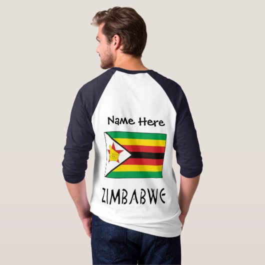 De vlag van Zimbabwe en Zimbabwe met de Mannen van T-shirt (Achterkant volledig)