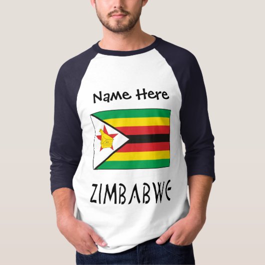 De vlag van Zimbabwe en Zimbabwe met de Mannen van T-shirt (Voorkant)
