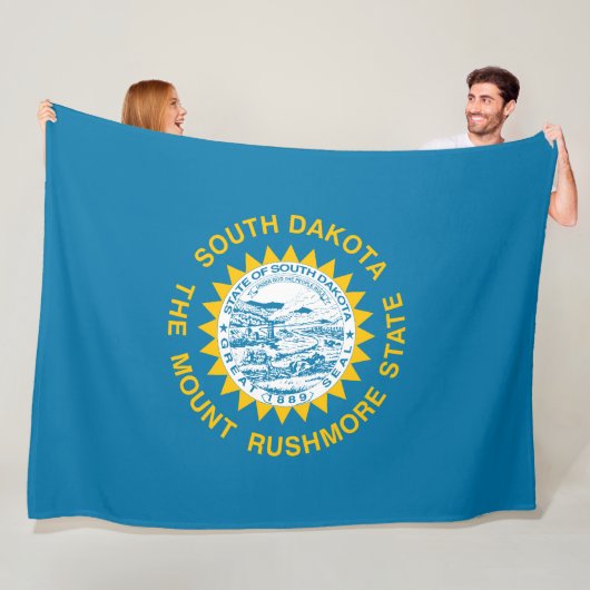 De vlag van Zuid-Dakota Fleece Deken (In situ)
