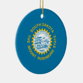 De vlag van Zuid-Dakota Keramisch Ornament (Rechts)