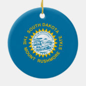 De vlag van Zuid-Dakota Keramisch Ornament (Achterkant)