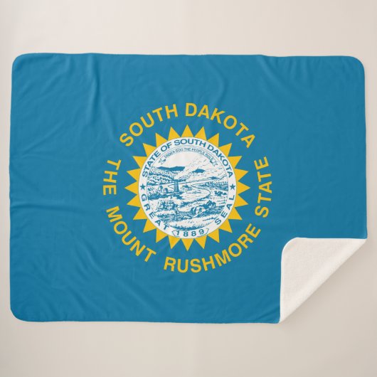 De vlag van Zuid-Dakota Sherpa Deken (Voorkant (horizontaal))