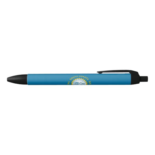De vlag van Zuid-Dakota Zwarte Inkt Pen (Bovenkant)