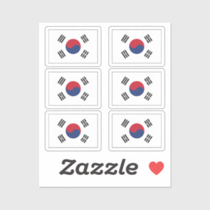 De vlag van Zuid-Korea Collectie pack van 6 Sticker