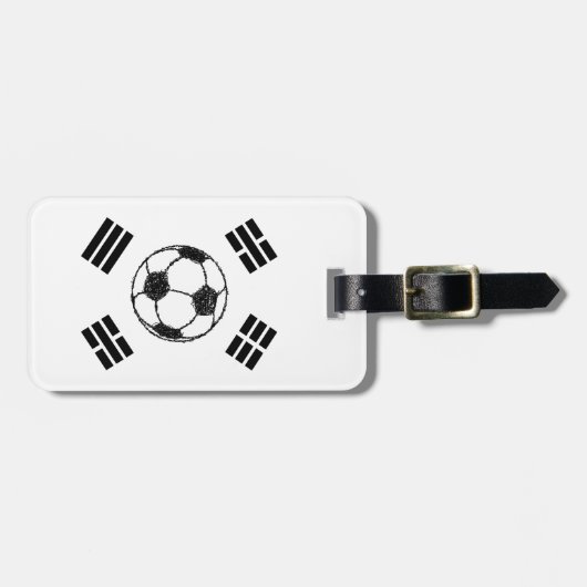 De vlag van Zuid-Korea | voetbalschets Bagagelabel (Voorkant horizontaal)