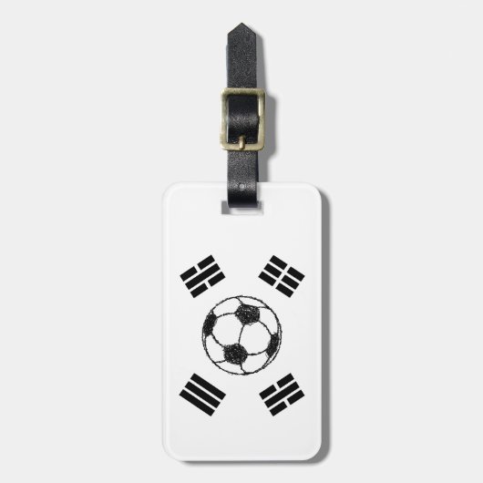 De vlag van Zuid-Korea | voetbalschets Bagagelabel (Voorkant verticaal)