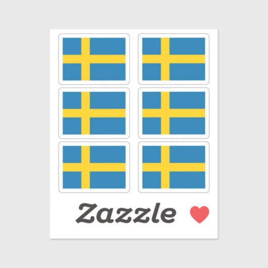 De vlag van Zweden Collectie pack van 6 Sticker (Vel)