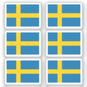 De vlag van Zweden Collectie pack van 6 Sticker (Voorkant)