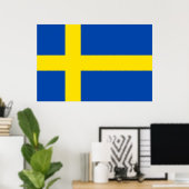 De vlag van Zweden Poster (Thuiskantoor)