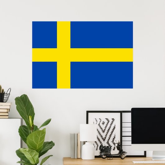 De vlag van Zweden Poster (Thuiskantoor)